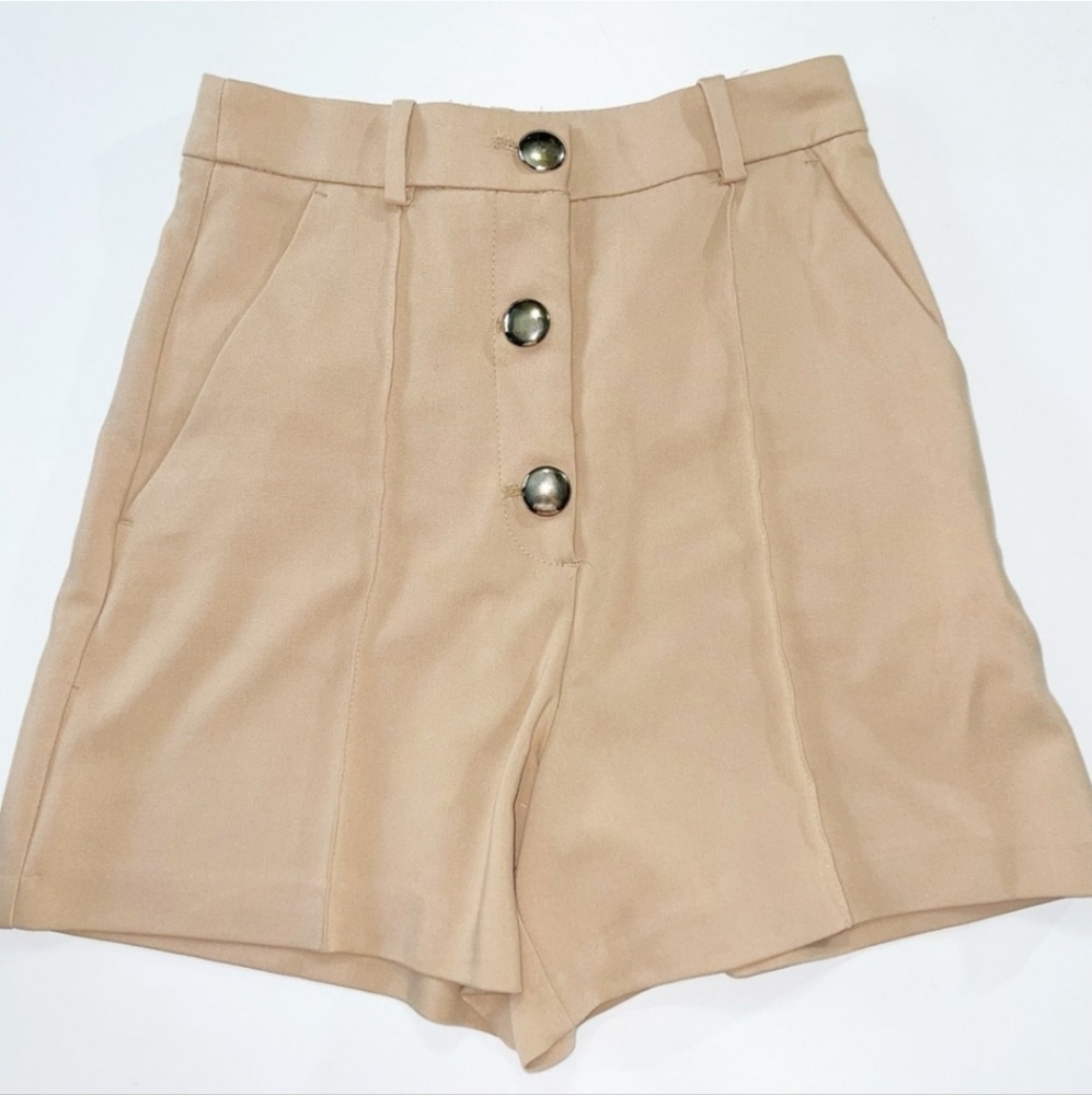 Zara Tan High Waisted  Shorts